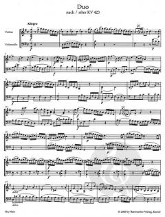 2 Duos von Wolfgang Amadeus Mozart für Violine und Violoncello im Alle Noten Shop kaufen