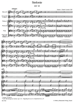 Sinfonie Nr. 4 in D-Dur KV 19 von Wolfgang Amadeus Mozart 