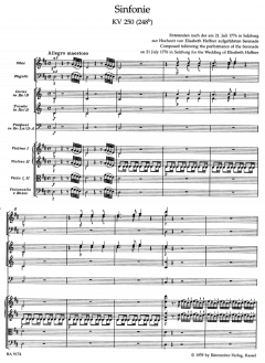 Sinfonie in D-Dur nach der Serenade KV 250 (248b) von Wolfgang Amadeus Mozart 