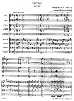 Sinfonie in D-Dur nach der Serenade KV 320 von Wolfgang Amadeus Mozart 