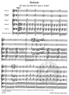 Sinfonie in B-Dur KV Anh. 216 (74g) von Wolfgang Amadeus Mozart 