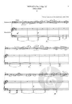 Sonate No. 1 Op. 12 (1911-1935) von Myaskovsky N.Y. 