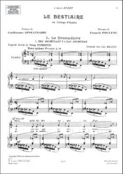 Le Bestiaire ou Cortège d'Orphée von Francis Poulenc 