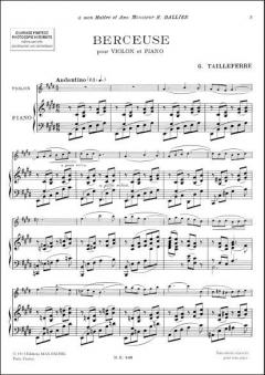 Berceuse von Germaine Tailleferre für Violine und Klavier im Alle Noten Shop kaufen