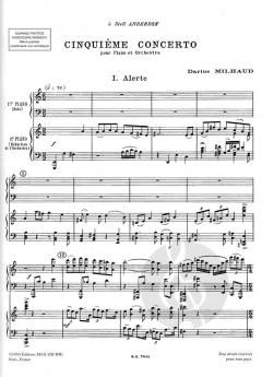 5ième Concerto von Darius Milhaud für Klavier und Orchester im Alle Noten Shop kaufen