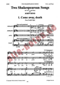 Two Shakespearean Songs von John Hind 