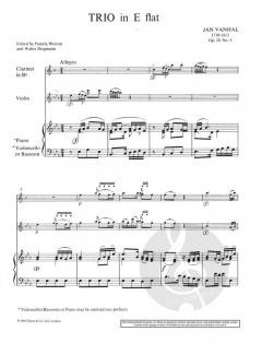 Trio Es-Dur op. 20/5 von Johann Baptist Vanhal 
