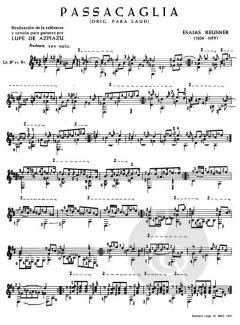 Passacaglia (Azpiazu) For Guitar von Esaias Reusner 