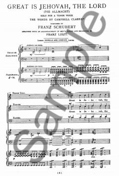 Great Is Jehovah von Franz Schubert 
