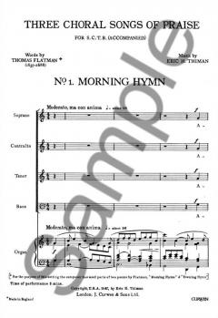 Thiman, E Three Choral Songs Of Praise SATB 