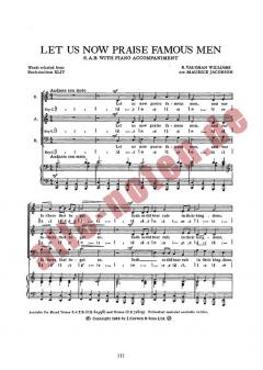 Vaughan Williams, R Let Us Now Praise Famous Men SAB/Piano (Ralph Vaughan Williams) 