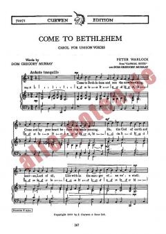 Warlock, P Come To Bethlehem Unison 