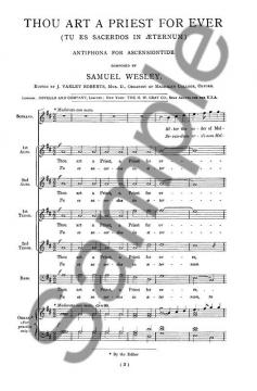 Thou Art A Priest For Ever von Samuel Sebastian Wesley 