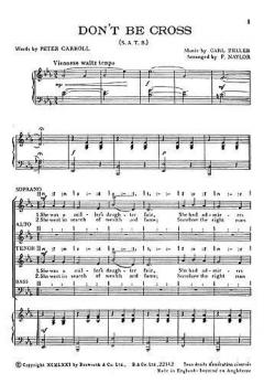 Zeller, C Don't Be Cross SATB 