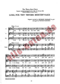 Farrant Lord, For Thy Tender Mercies' Sake SAB 
