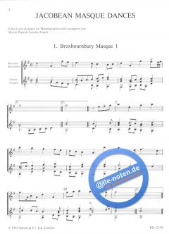 Jacobean Masque Tunes von Bernhard Zweers 