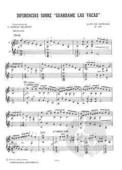 Diferencias Sobre Guardame Las Vacas For 2 Guitars von Luys de Narváez 