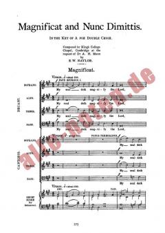 Naylor, E Magnificat And Nunc Dimittis In a Double Choir 