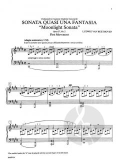 Mondschein Sonate op. 27/2 von Ludwig van Beethoven 