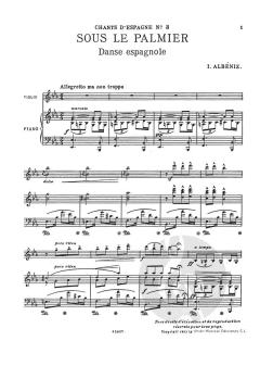 Bajo La Palmera Sous le Palmier Dance Espagnole von Isaac Albeniz 