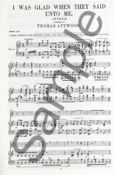 I Was Glad When They Said Unto Me von Thomas Attwood Walmisley 