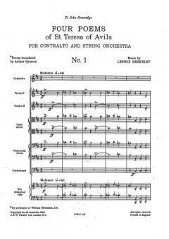 Four Poems Of St. Teresa Of Avila Op. 27 von Lennox Berkeley 