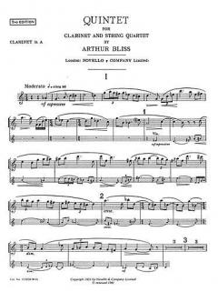 Quintet For Clarinet And Strings von Arthur Bliss 