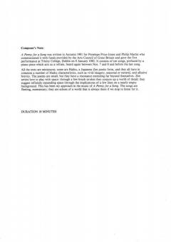 Penny For A Song von Nicola LeFanu 