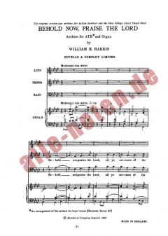 Behold Now Praise The Lord von William Henry Harris 