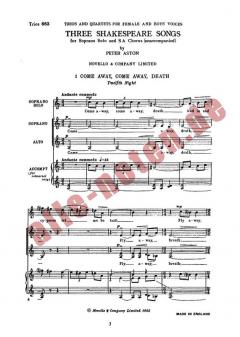 Three Shakespeare Songs von Peter Aston 