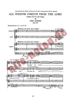 All Wisdom Cometh From The Lord von John Joubert 