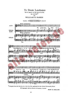 Te Deum In Ab For Mens Voices von William Henry Harris 