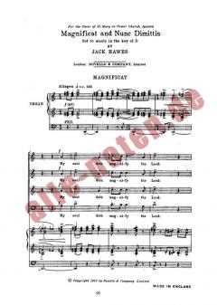 Magnificat And Nunc Dimittis In D von Jack Hawes 