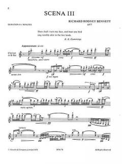 Scena III For Clarinet von Richard Rodney Bennett 