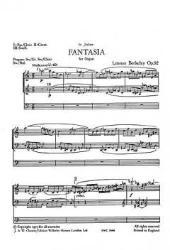 Fantasia for Organ Op. 92 von Lennox Berkeley 