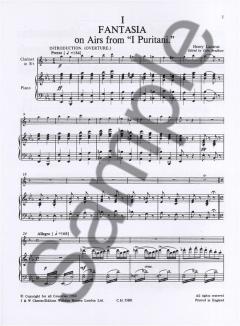 Fantasia On Airs From 'I Puritani' For Clarinet And Piano 
