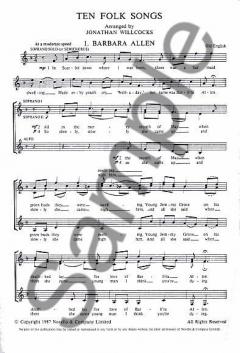 Ten Folk Songs Arranged By Jonathan Willcocks 