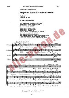 Prayer Of Saint Francis Of Assisi von Arthur Bliss 