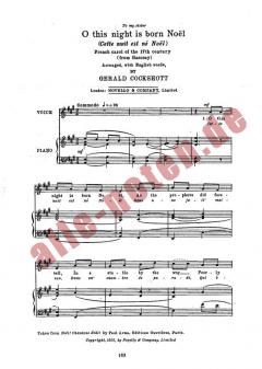 O This Night Is Born Noel von Gerald Wilfred Cockshott 