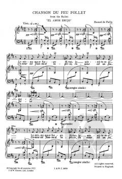 Cancion Del Fuego Fatuo von Manuel de Falla 