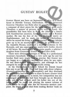 Gustav Holst: Novello Short Biography 