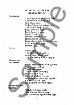 Gustav Holst: Novello Short Biography 