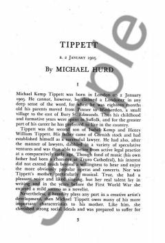 Michael Tippett: Novello Short Biography von Sir Michael Tippett 