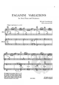 Paganini Variations for Solo Piano and Orchestra von Witold Lutoslawski 