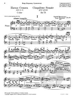 Sonate Nr. 5 op. 38 von Sergei Sergejewitsch Prokofjew 