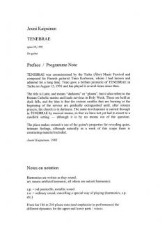 Tenebrae Op.39 von Jouni Kaipainen 