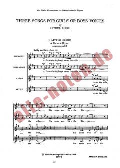 Three Songs For Girls Or Boys Voices von Arthur Bliss 