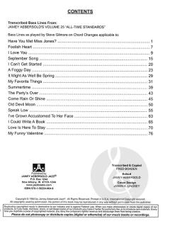 Bass Lines Aebersold Vol. 25 (Hal Galper) 