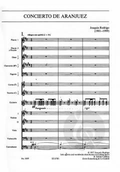 Concierto de Aranjuez von Joaquin Rodrigo für Gitarre und Orchester im Alle Noten Shop kaufen