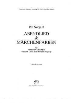 Abendlied Und Marchenfarben (Score) (Per Norgard) 